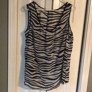 Dressy zebra print tank top